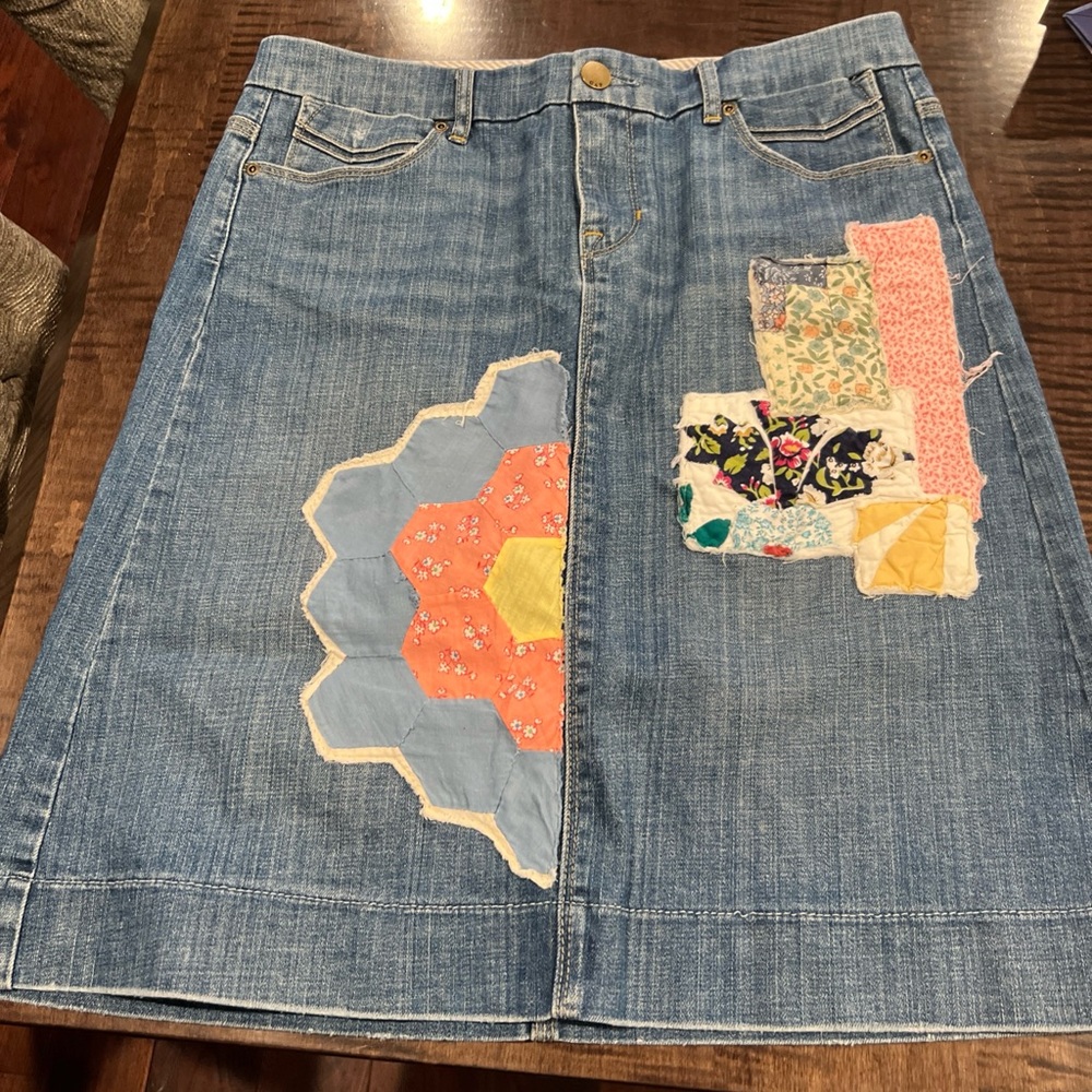 Gap Limited Edition Upcycled Patchwork Denim Skirt - image 1